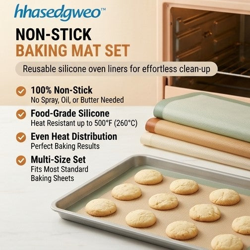 larfdsiawv™ Non-Stick Baking Mat Set – Reusable Silicone Oven Liner Sheets
